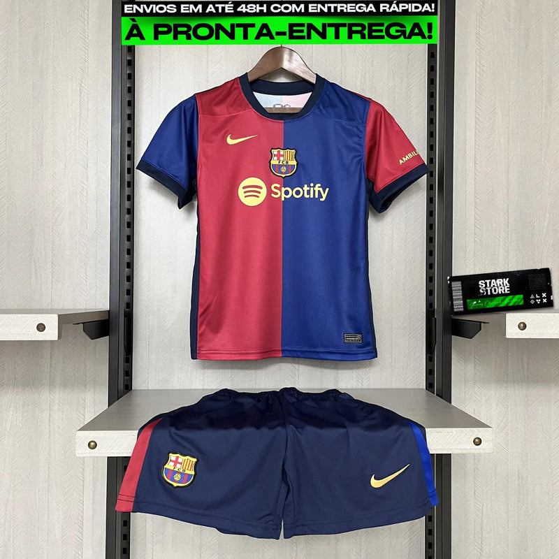 Conjunto Infantil Barcelona I 2024/25  - (ESTOQUE PRONTA-ENTREGA)