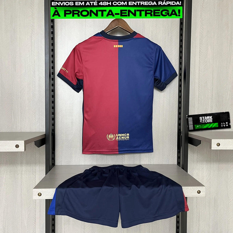 Conjunto Infantil Barcelona I 2024/25  - (ESTOQUE PRONTA-ENTREGA)